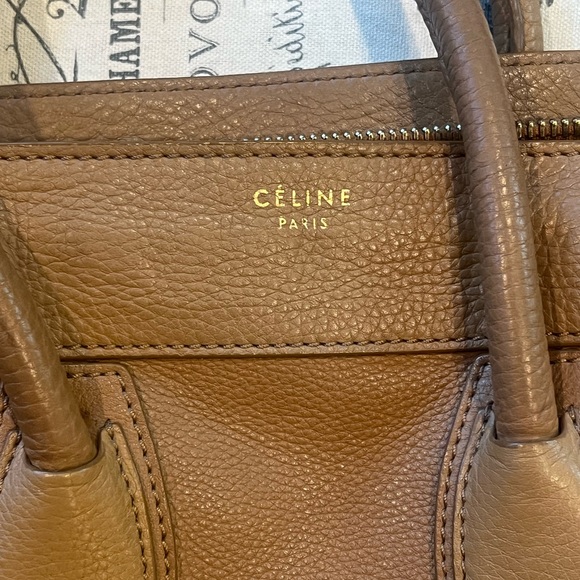 Celine Tan and Cream Shoulder Bag - Picture 1 of 9